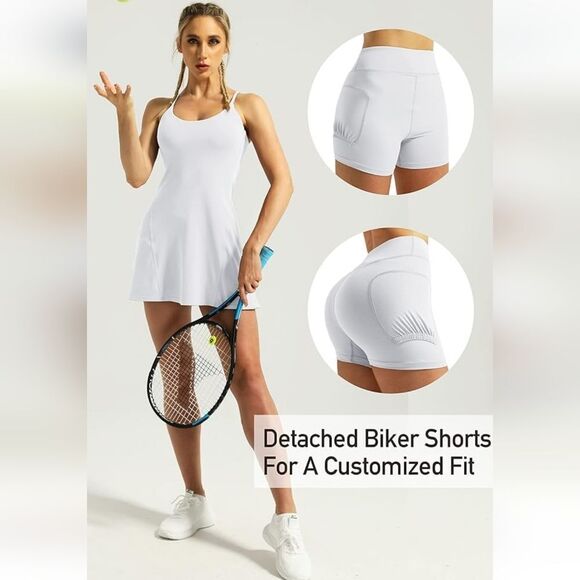 NWT Gym Rainbow Athletic Tennis Dress Detached Shorts Built in Bra - Picture 4 of 5